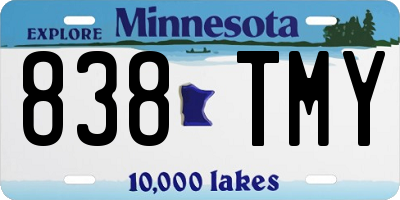 MN license plate 838TMY