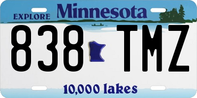 MN license plate 838TMZ