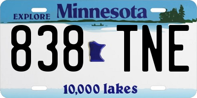 MN license plate 838TNE