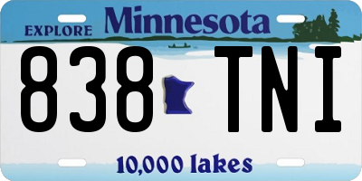 MN license plate 838TNI