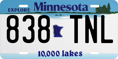MN license plate 838TNL