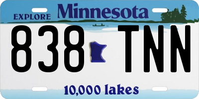 MN license plate 838TNN
