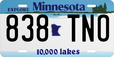 MN license plate 838TNO