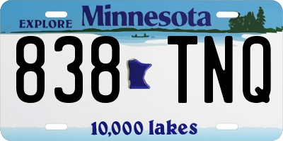 MN license plate 838TNQ