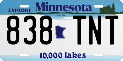 MN license plate 838TNT