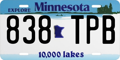 MN license plate 838TPB