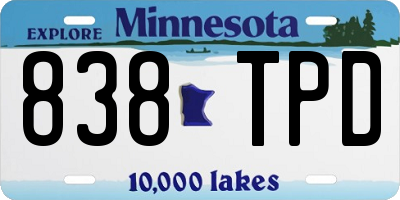 MN license plate 838TPD