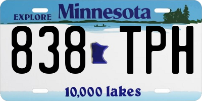 MN license plate 838TPH