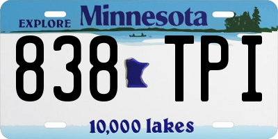 MN license plate 838TPI
