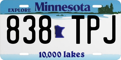 MN license plate 838TPJ