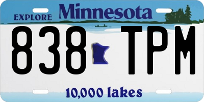 MN license plate 838TPM