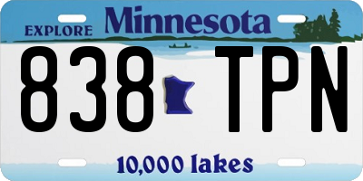 MN license plate 838TPN