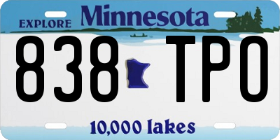 MN license plate 838TPO
