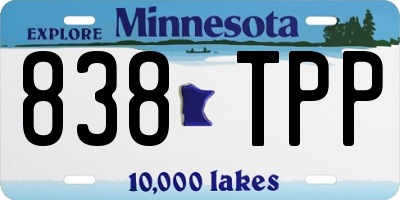 MN license plate 838TPP