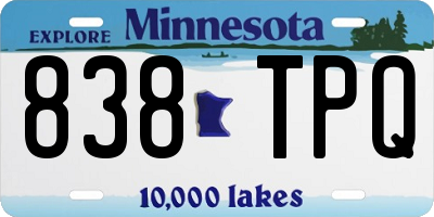 MN license plate 838TPQ