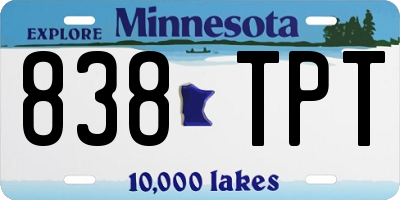 MN license plate 838TPT