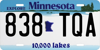 MN license plate 838TQA