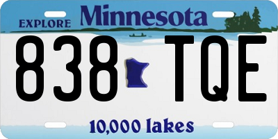 MN license plate 838TQE
