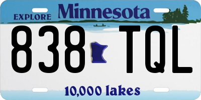 MN license plate 838TQL