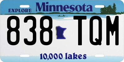 MN license plate 838TQM