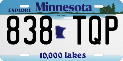 MN license plate 838TQP