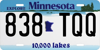 MN license plate 838TQQ