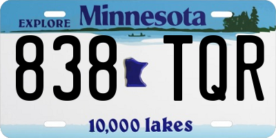 MN license plate 838TQR