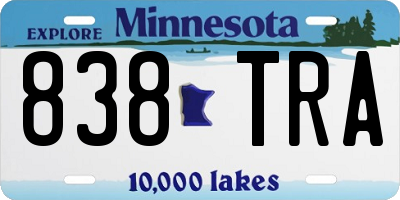MN license plate 838TRA