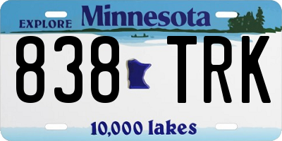 MN license plate 838TRK