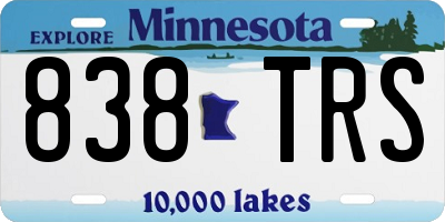 MN license plate 838TRS