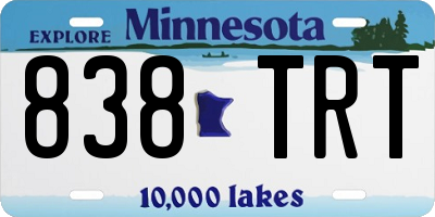 MN license plate 838TRT