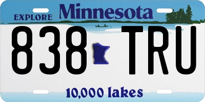 MN license plate 838TRU