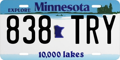 MN license plate 838TRY