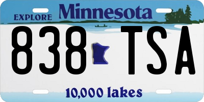 MN license plate 838TSA