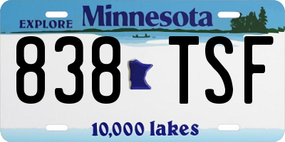 MN license plate 838TSF