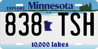 MN license plate 838TSH