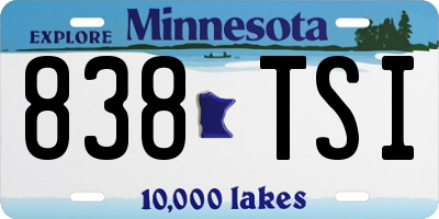 MN license plate 838TSI