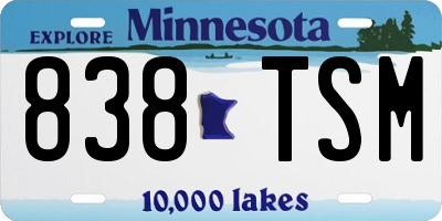 MN license plate 838TSM
