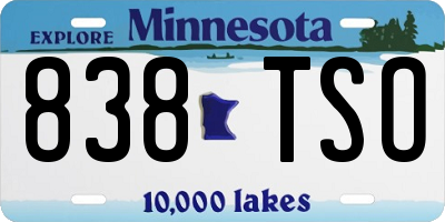 MN license plate 838TSO