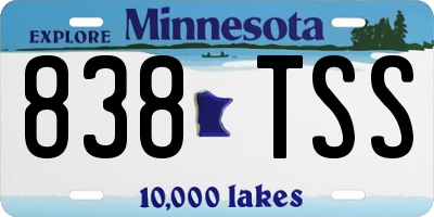 MN license plate 838TSS