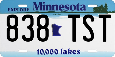 MN license plate 838TST