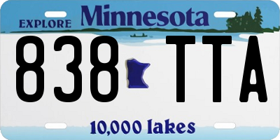 MN license plate 838TTA