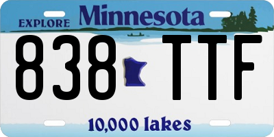 MN license plate 838TTF