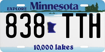 MN license plate 838TTH