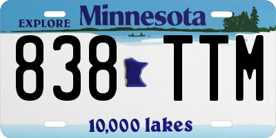 MN license plate 838TTM