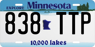 MN license plate 838TTP