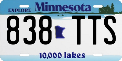 MN license plate 838TTS