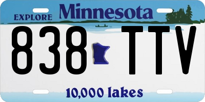 MN license plate 838TTV