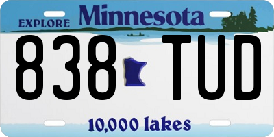 MN license plate 838TUD