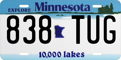 MN license plate 838TUG